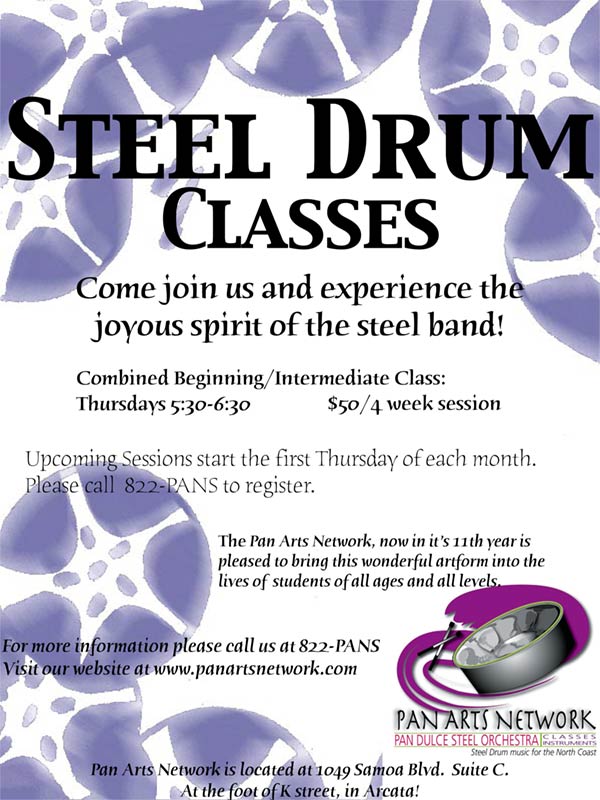 Pan Arts Network flier for classes
